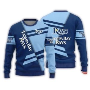 Tampa Bay Rays Diagonal Stripes Ugly Christmas Sweatshirt For Fans