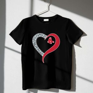 Boston Red Sox Heart T-Shirt - Diamond Graphic Tee for Fans