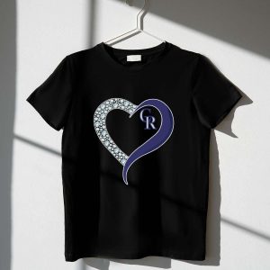 Colorado Rockies Heart T-Shirt - Diamond Design For Fans