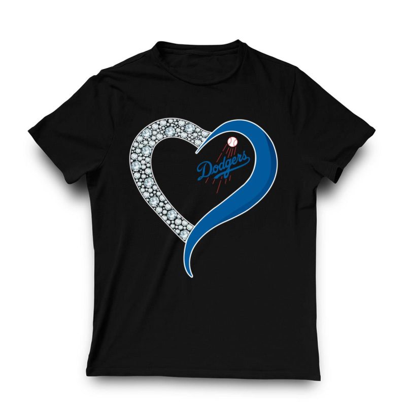 Los Angeles Dodgers Heart T-Shirt - Stylish Fan Apparel for Supporters - Image 3