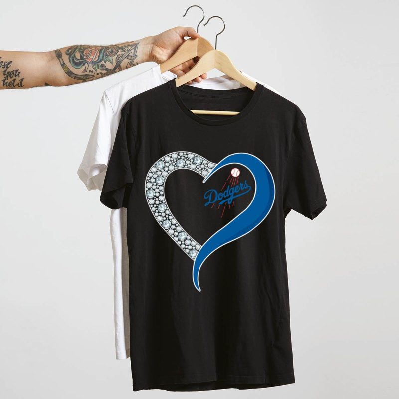 Los Angeles Dodgers Heart T-Shirt - Stylish Fan Apparel for Supporters - Image 4