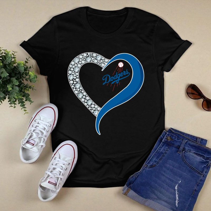 Los Angeles Dodgers Heart T-Shirt - Stylish Fan Apparel for Supporters - Image 5