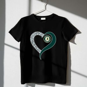Oakland Athletics Diamond Heart T-Shirt - Perfect Fan Gear For Gametime