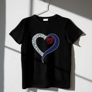 Diamond Washington Nationals Heart T-Shirt For Fans