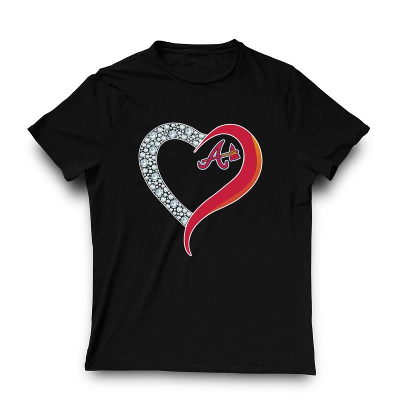 Atlanta Braves Heart T-Shirt – Diamond Design For Fans - Image 3