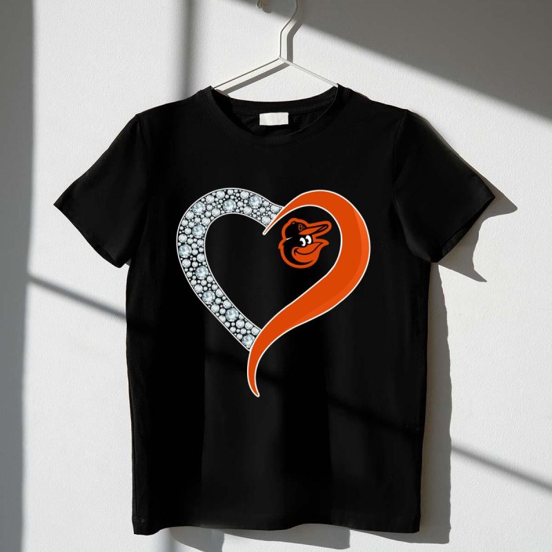 Diamond baltimore orioles heart shirt t shirt 1 1