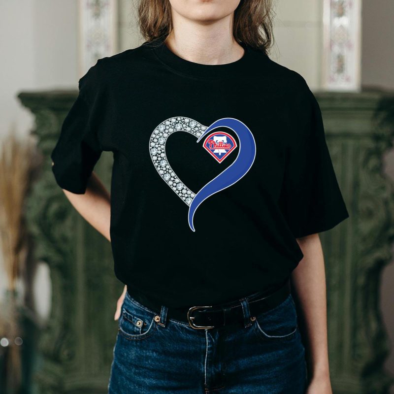 Philadelphia Phillies Heart T-Shirt - Diamond Graphic for True Fans - Image 2