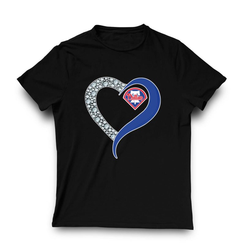 Philadelphia Phillies Heart T-Shirt - Diamond Graphic for True Fans - Image 3