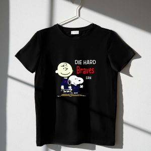 Die Hard Braves Fan T-Shirt Featuring Snoopy & Charlie Brown In Jerseys
