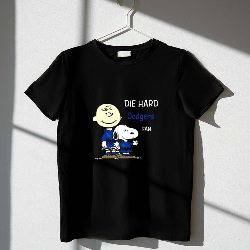 Die Hard Dodgers Fan Snoopy and Charlie Brown T Shirt.jpeg t shirt 1 1