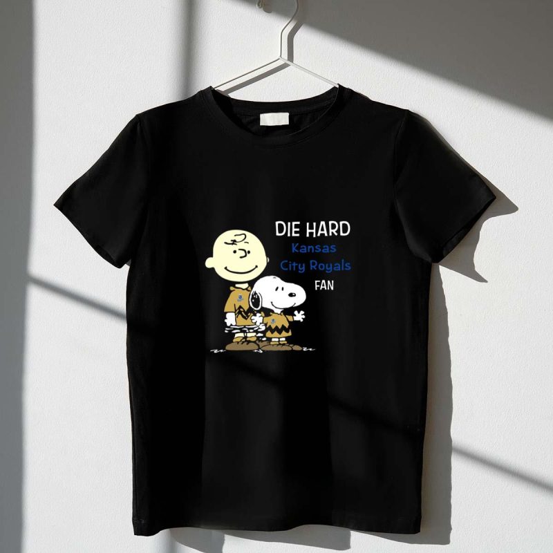Die Hard Kansas City Royals Snoopy and Charlie Brown Fan T Shirt t shirt 1 1