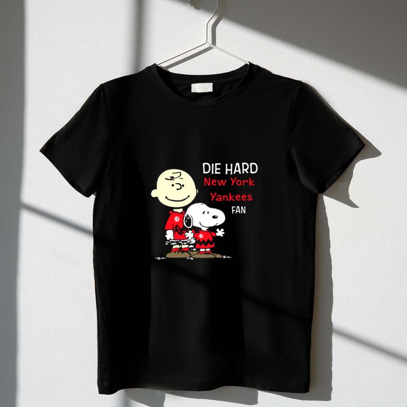 Die Hard New York Yankees Fan Snoopy Charlie Brown Peanuts T Shirt t shirt 1 1