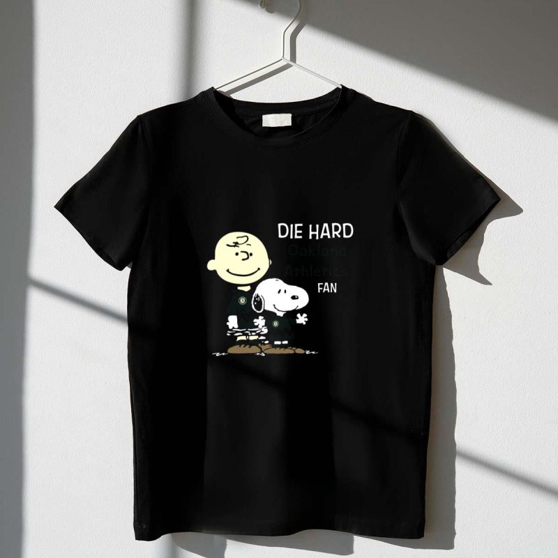 Die Hard Oakland Athletics Fan Snoopy and Charlie Brown T Shirt t shirt 1 1