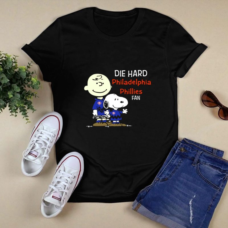 Die Hard Philadelphia Phillies Snoopy & Charlie Brown Graphic T-Shirt - Image 5