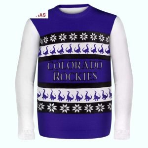Dinosaur Pattern Colorado Rockies Christmas Sweatshirt For Holiday Cheer