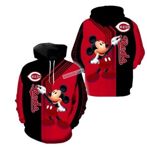 Disney Cincinnati Reds Mickey Mouse All Over Print Hoodie