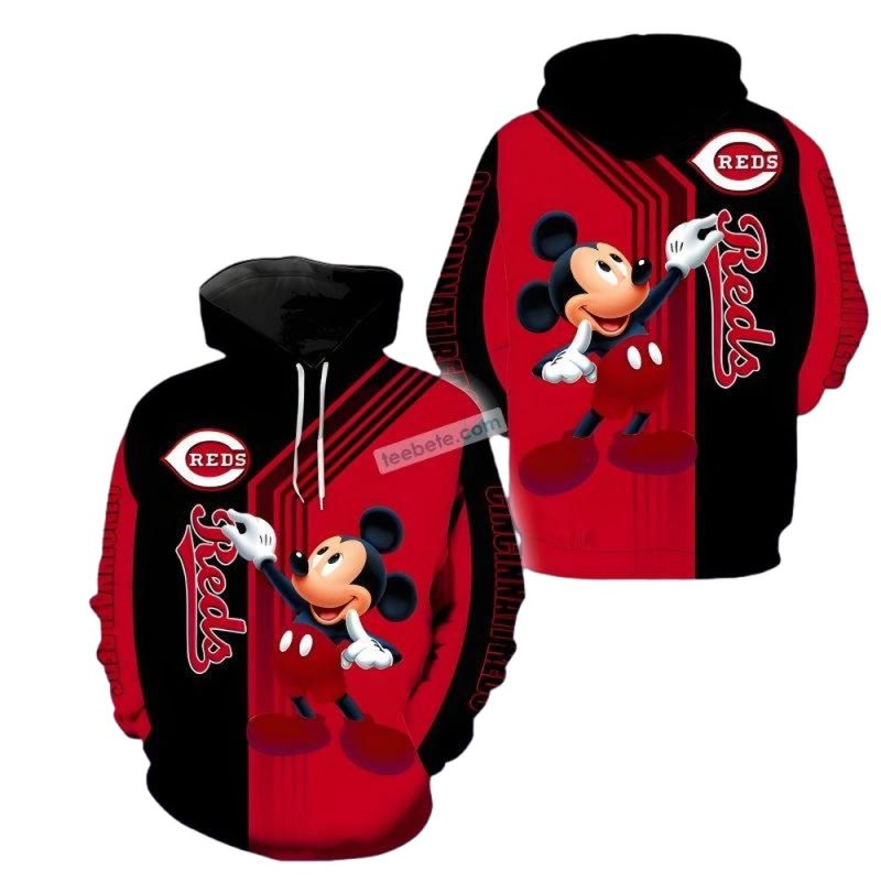 Disney cincinnati reds mickey mouse All Over Print Hoodie