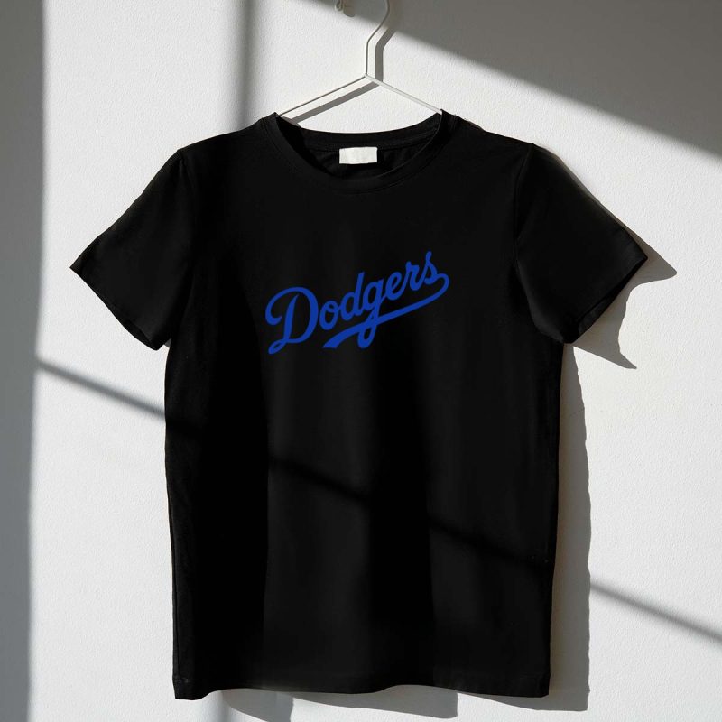 Dodgers Angeles Dodgers Baseball Classic Blue Text T Shirt.jpeg t shirt 1 1