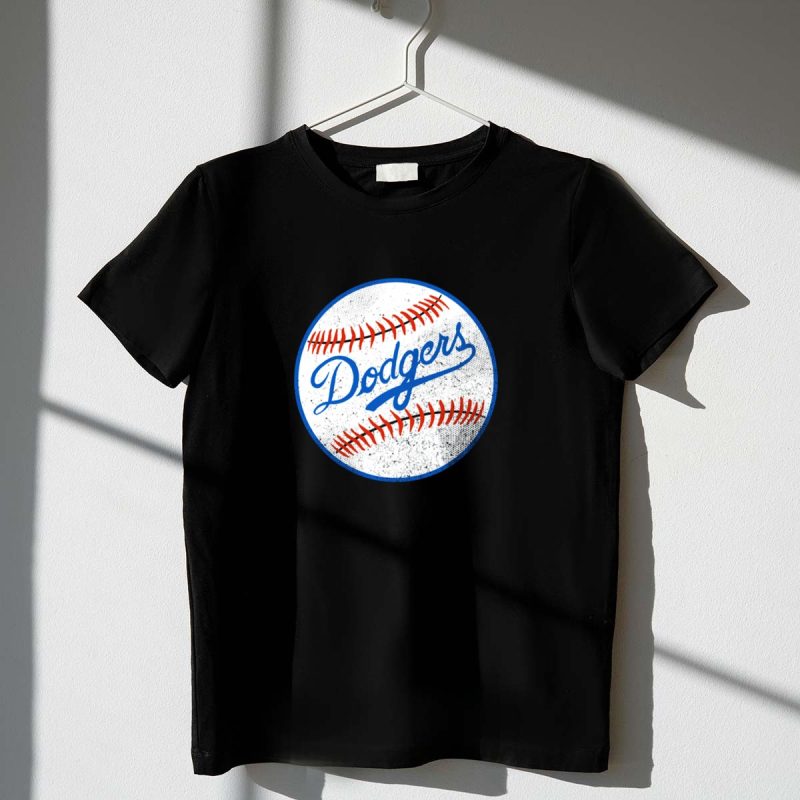 Dodgers Baseball Red Stitching Circle T Shirt.jpeg t shirt 1 1
