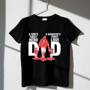 Dodgers Dad T-Shirt - Sons' First Hero & Daughters' First Love Design