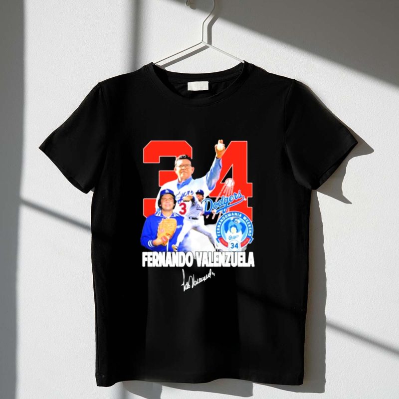 Dodgers Fernando Valenzuela Fernando Mania Weekend Signature 34 T Shirt.jpeg t shirt 1 1
