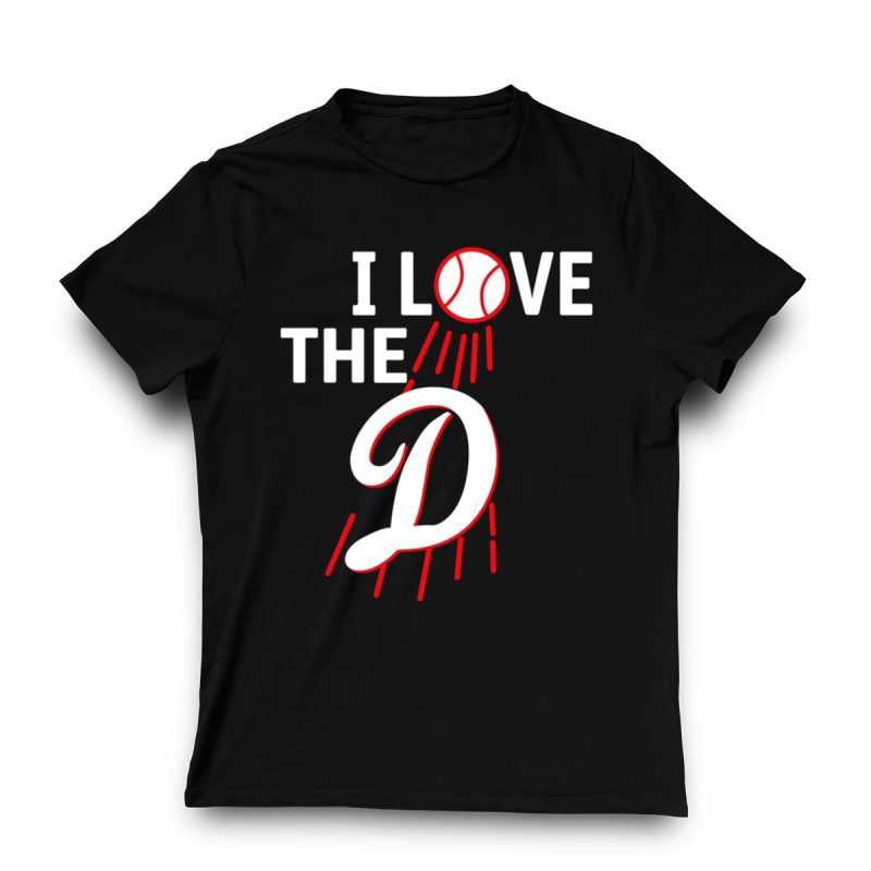 I Love the D Dodgers T-Shirt - Stylish Fan Gear for Baseball Lovers - Image 3
