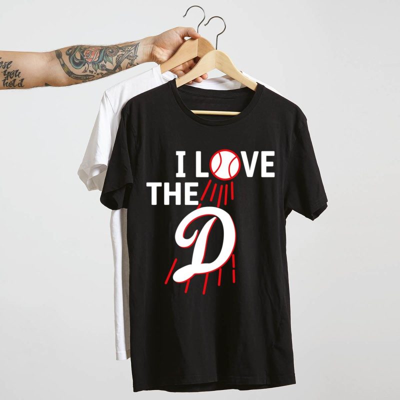 I Love the D Dodgers T-Shirt - Stylish Fan Gear for Baseball Lovers - Image 4