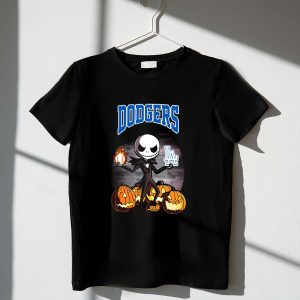 La Dodgers Halloween Jack Skellington Pumpkins T-Shirt