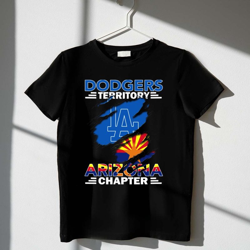 Dodgers Territory Arizona Chapter LA Logo and Arizona Flag T Shirt.jpeg t shirt 1 1