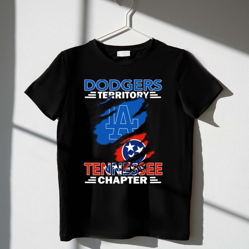 Dodgers Territory LA Logo Tennessee Chapter Tri Star Flag T Shirt.jpeg t shirt 1 1