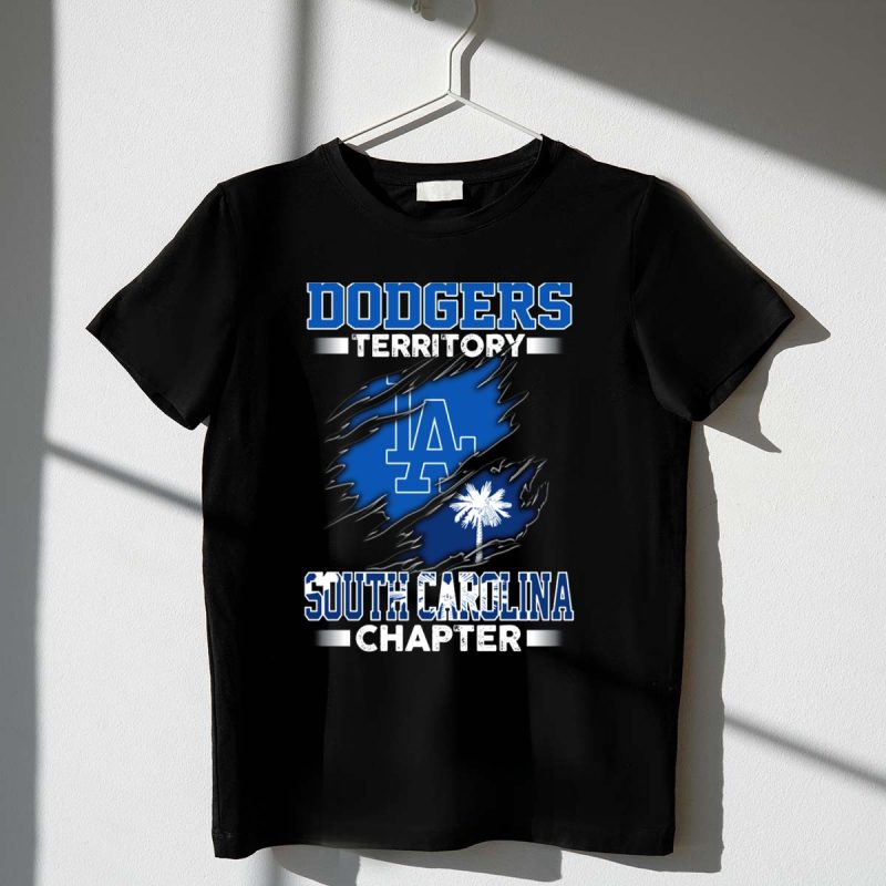 Dodgers Territory South Carolina Chapter LA Logo Palmetto Tree T Shirt.jpeg t shirt 1 1