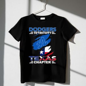 Texas Chapter La Dodgers Logo T-Shirt With Texas Flag Design