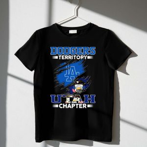Ut Dodgers Territory T-Shirt - La Logo With Utah State Flag Design