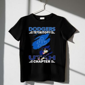 Dodgers Territory Utah Chapter La Logo & State Flag T-Shirt