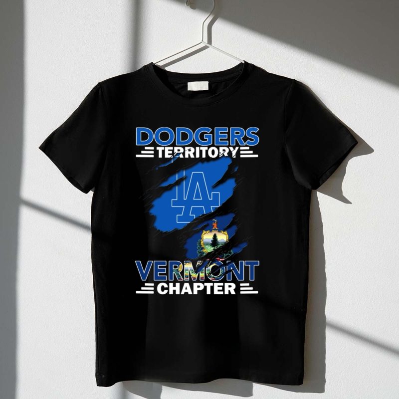 Dodgers Territory Vermont Chapter LA Logo Vermont State Emblem T Shirt.jpeg t shirt 1 1