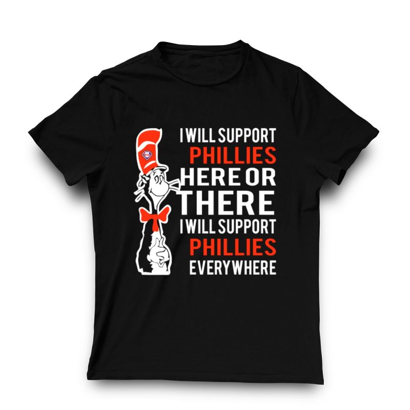 Dr Seuss Cat in the Hat Philadelphia Phillies T-Shirt for Fans - Image 3