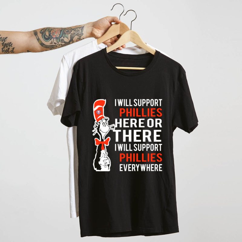 Dr Seuss Cat in the Hat Philadelphia Phillies T-Shirt for Fans - Image 4