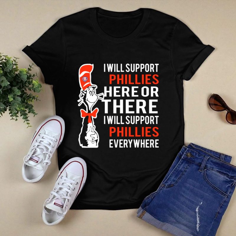 Dr Seuss Cat in the Hat Philadelphia Phillies T-Shirt for Fans - Image 5