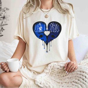 Duke Yankees Dripping Blue Skull Heart T-Shirt For Trendy Fans