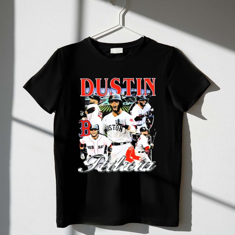 Dustin Pedroia Boston Red Sox Baseball Action Montage T Shirt t shirt 1 1