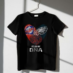 Eagles Phillies Heart Fingerprint T-Shirt - Show Your Team Spirit!