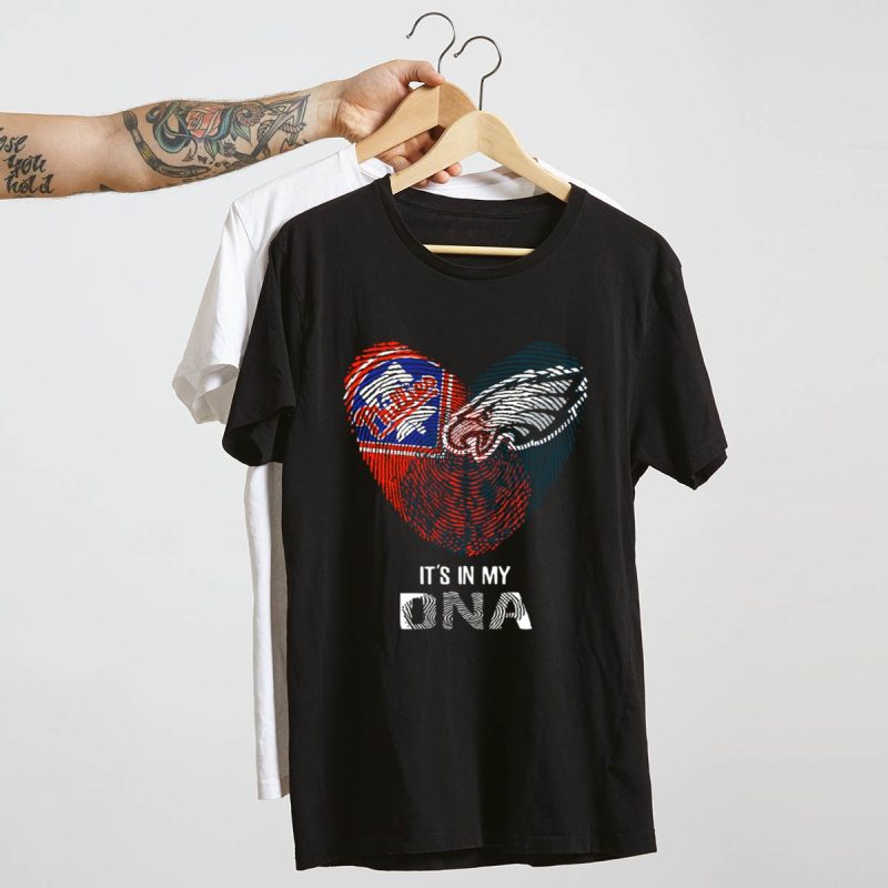Eagles Phillies Heart Fingerprint T-Shirt - Show Your Team Spirit! - Image 4