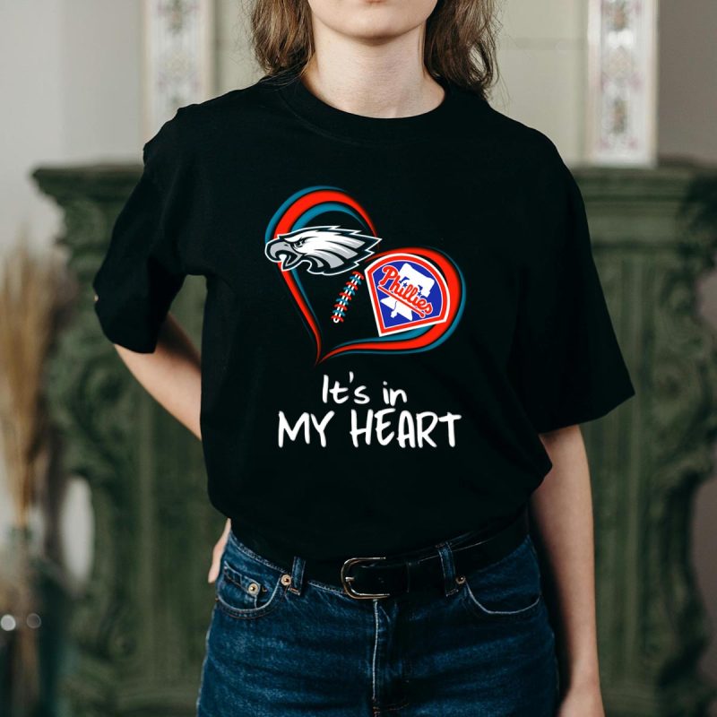 Eagles Phillies It's In My Heart T-Shirt – Ideal Fan Gear for Supporters - Image 2