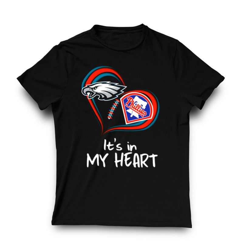 Eagles Phillies It's In My Heart T-Shirt – Ideal Fan Gear for Supporters - Image 3