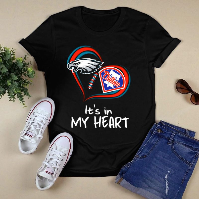 Eagles Phillies It's In My Heart T-Shirt – Ideal Fan Gear for Supporters - Image 5