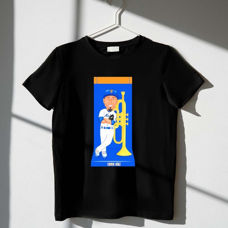 Edwin Diaz Trumpet New York Mets Player Cartoon T Shirt t shirt 1 1
