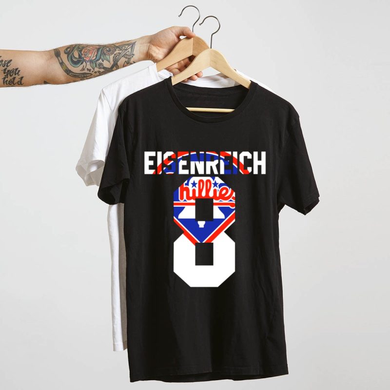 Eisenreich 8 Philadelphia Phillies 1993 Retro Liberty Bell T-Shirt - Image 4