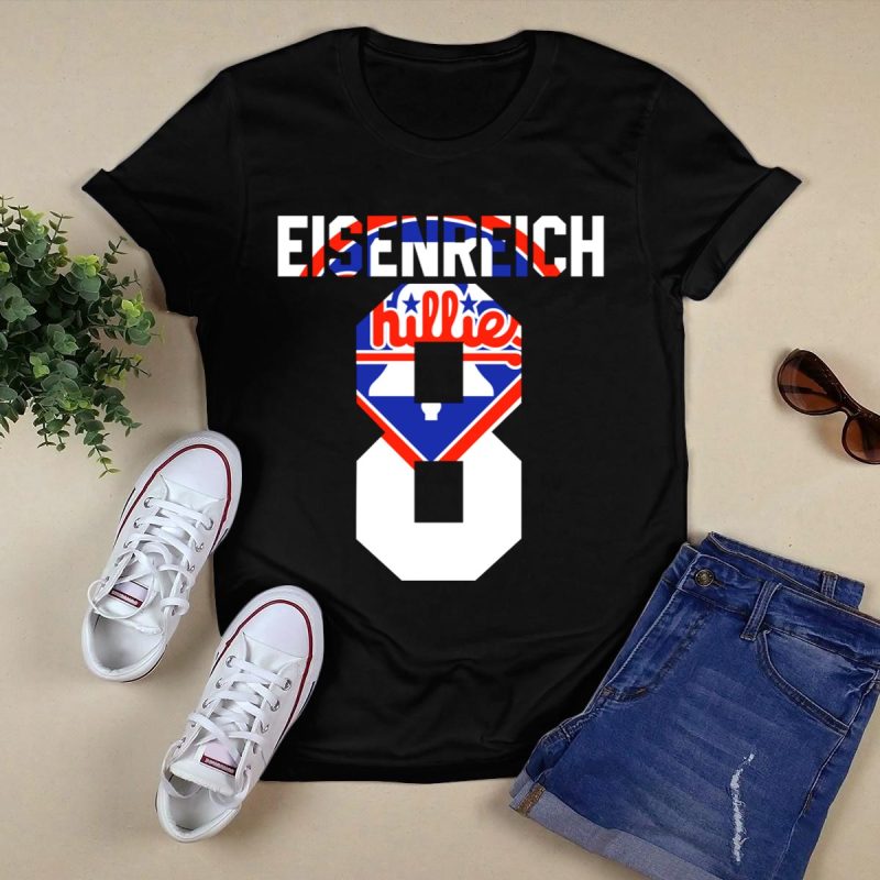 Eisenreich 8 Philadelphia Phillies 1993 Retro Liberty Bell T-Shirt - Image 5