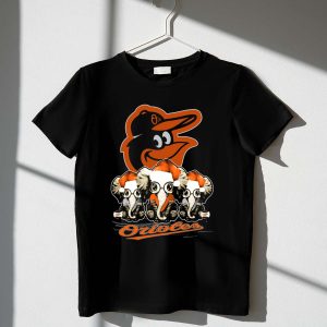 Baltimore Orioles Christmas T-Shirt With Santa Hat Design For Fans