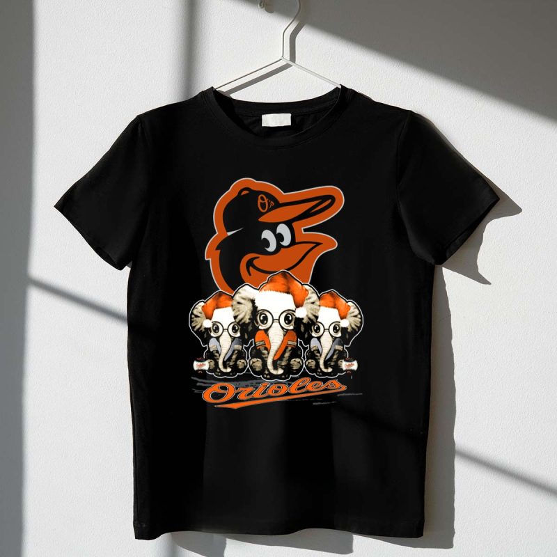 Elephan Xmas Orioles Santa Hat Baltimore Orioles T Shirt t shirt 1 1